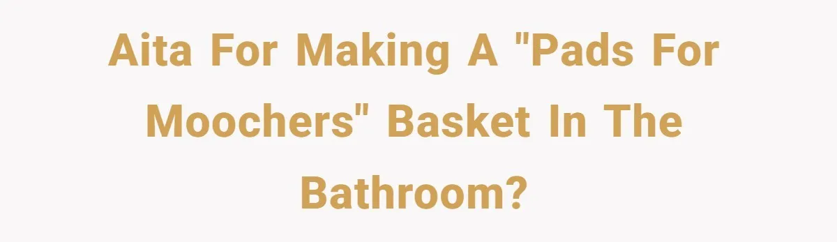 AITA for making a "Pads for Moochers" basket in the bathroom?