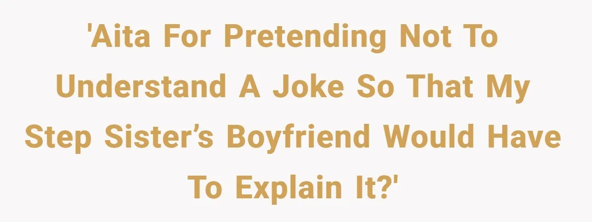 'AITA for pretending not to understand a joke so that my step sister’s boyfriend would have to explain it?'
