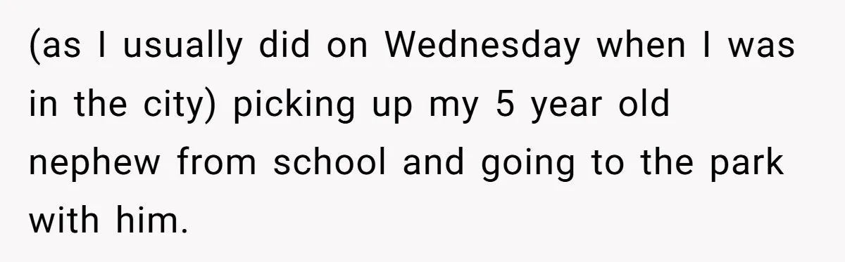 How an Office Manager Fired Herself in Only Two Weeks (as I usually did on Wednesday when I was in the city) picking up my 5 year old nephew from school and going to the park with him.