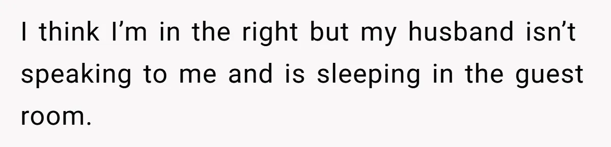 Woman Babysits SIL’s Kids For Free, Then Sees Texts Calling Her “Annoying” And Refuses To Help Again I think I’m in the right but my husband isn’t speaking to me and is sleeping in the guest room.
