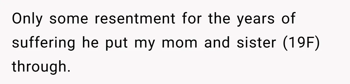 Dad Walks Out For 8 Years, Then Gets Hurt When His Daughter Admits She Doesn’t Remember Him Only some resentment for the years of suffering he put my mom and sister (19F) through.
