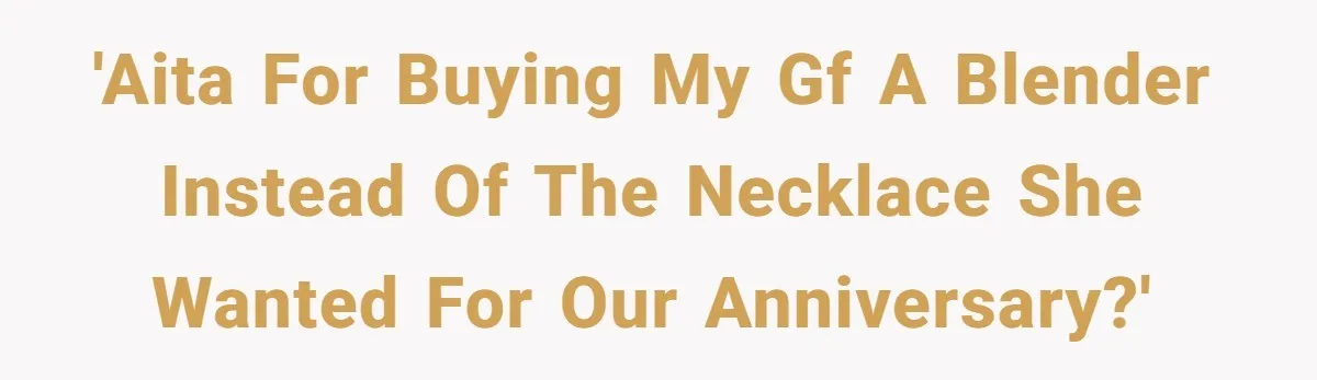 'AITA for buying my gf a blender instead of the necklace she wanted for our anniversary?'