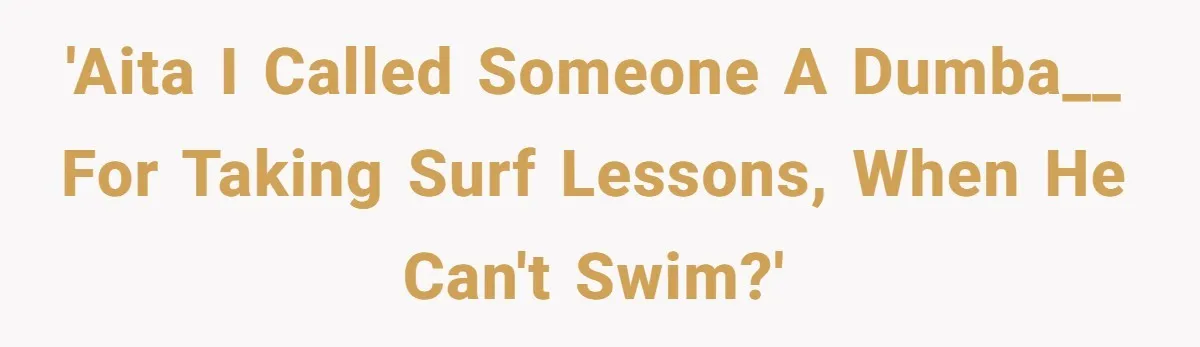 'AITA I called someone a dumba__ for taking surf lessons, when he can't swim?'
