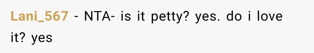 Lani_567 − NTA- is it petty? yes. do i love it? yes