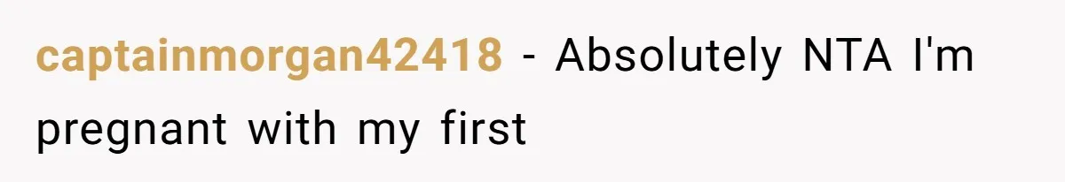 captainmorgan42418 − Absolutely NTA I'm pregnant with my first