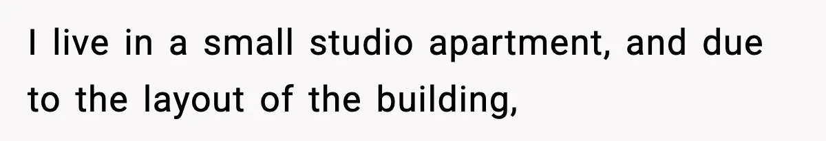 I live in a small studio apartment, and due to the layout of the building,