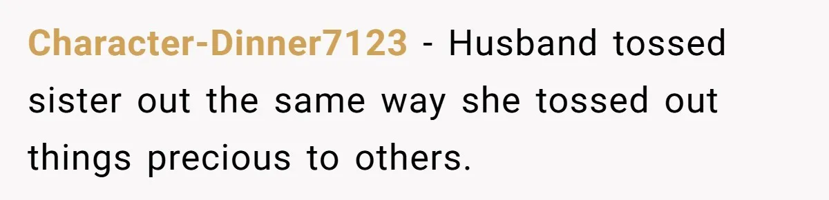 Woman Throws Out MIL’s Handmade Sweaters Because They’re Too Colorful, Husband Immediately Files For Divorce Character-Dinner7123 − Husband tossed sister out the same way she tossed out things precious to others.