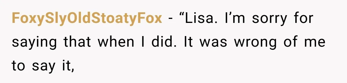 Woman Throws Out MIL’s Handmade Sweaters Because They’re Too Colorful, Husband Immediately Files For Divorce FoxySlyOldStoatyFox − “Lisa. I’m sorry for saying that when I did. It was wrong of me to say it,
