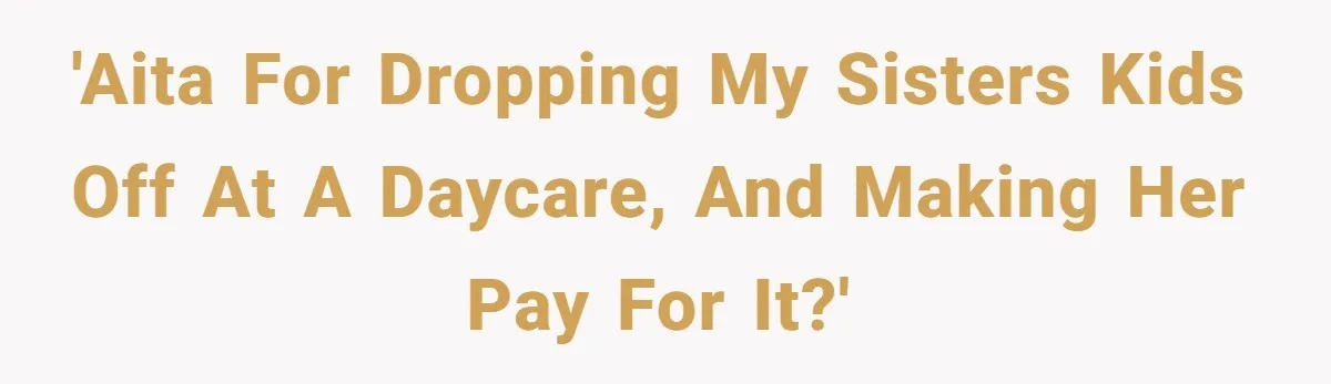 'AITA for dropping my sisters kids off at a daycare, and making her pay for it?'