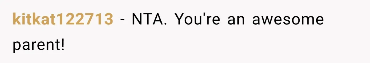 kitkat122713 − NTA. You're an awesome parent!