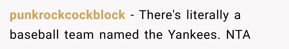 punkrockcockblock − There's literally a baseball team named the Yankees. NTA