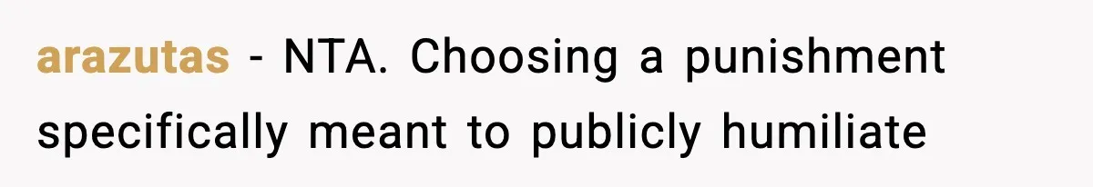 arazutas − NTA. Choosing a punishment specifically meant to publicly humiliate