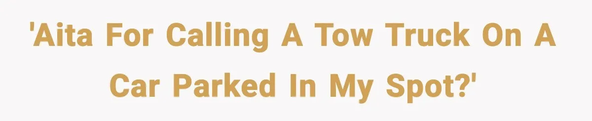 'AITA for calling a tow truck on a car parked in my spot?'