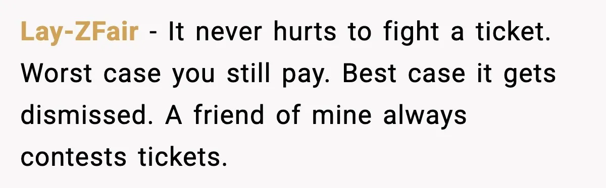 Lay-ZFair - It never hurts to fight a ticket. Worst case you still pay. Best case it gets dismissed. A friend of mine always contests tickets.