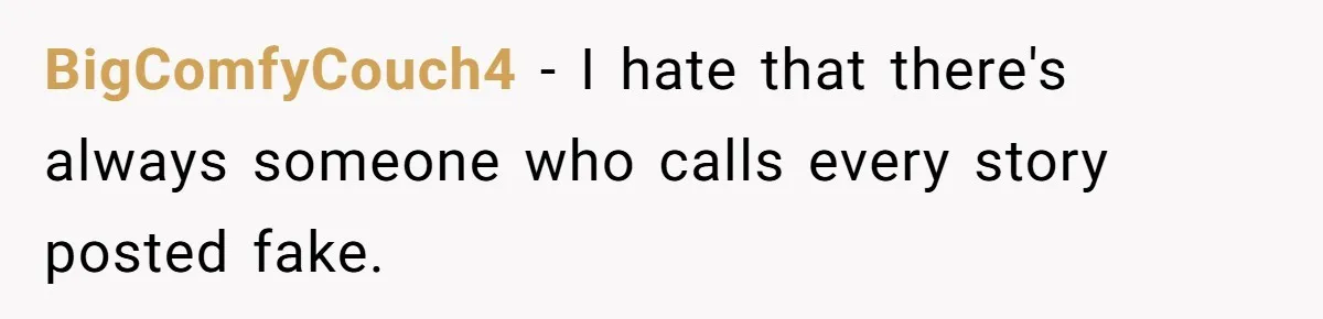 BigComfyCouch4 − I hate that there's always someone who calls every story posted fake.