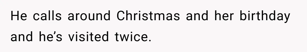 Father Abandons Daughter At 11, Then Demands Updates When He Learns She’s Seriously Ill From Facebook He calls around Christmas and her birthday and he’s visited twice.