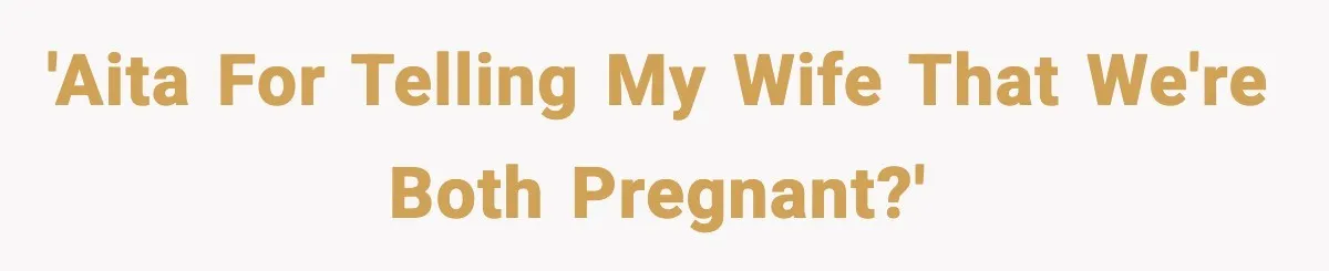 'AITA for telling my wife that we're BOTH pregnant?'