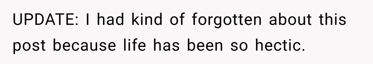 UPDATE: I had kind of forgotten about this post because life has been so hectic.