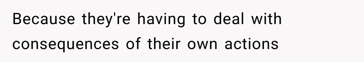 Because they're having to deal with consequences of their own actions