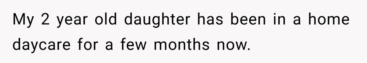 My 2 year old daughter has been in a home daycare for a few months now.