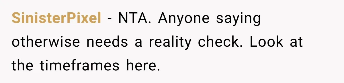 SinisterPixel − NTA. Anyone saying otherwise needs a reality check. Look at the timeframes here.
