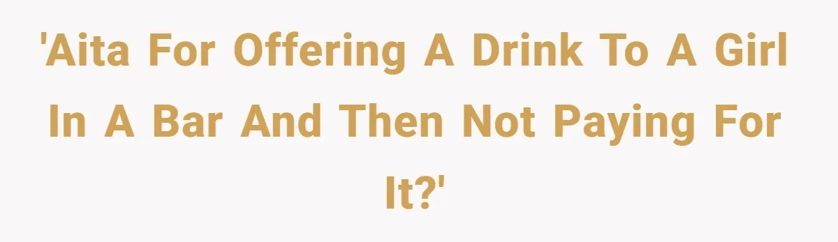 'AITA For Offering A Drink To A Girl In A Bar And Then Not Paying For It?'