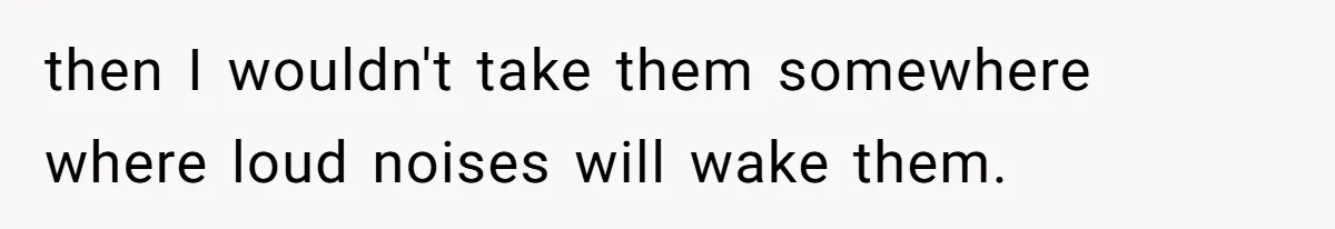 then I wouldn't take them somewhere where loud noises will wake them.