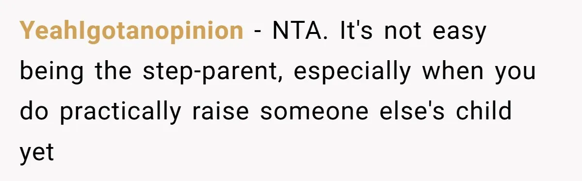 YeahIgotanopinion − NTA. It's not easy being the step-parent, especially when you do practically raise someone else's child yet