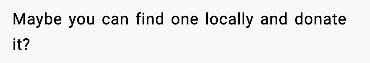 Maybe you can find one locally and donate it?