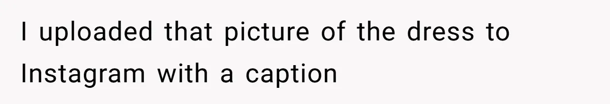 I uploaded that picture of the dress to Instagram with a caption