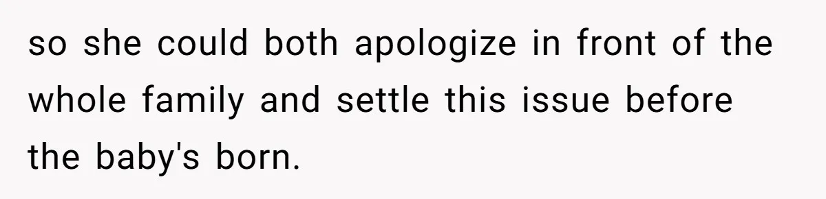 Mother-In-Law Blames Grieving Mom For Baby’s Death At Funeral, Then Invites Her To “Apology Dinner” When She Gets Pregnant Again so she could both apologize in front of the whole family and settle this issue before the baby's born.