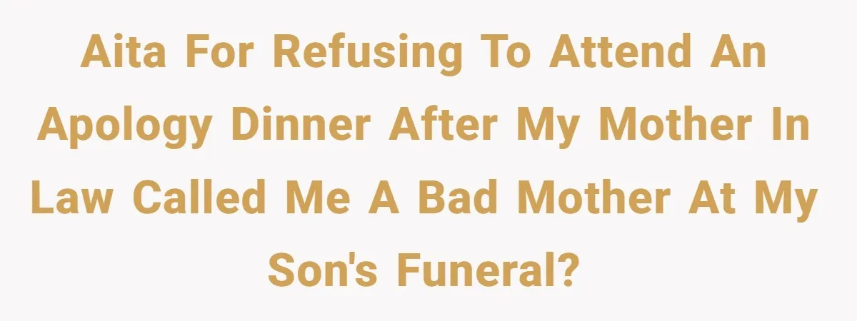 Mother-In-Law Blames Grieving Mom For Baby’s Death At Funeral, Then Invites Her To “Apology Dinner” When She Gets Pregnant Again Aita for refusing to attend an apology dinner after my mother in law called me a bad mother at my son's funeral?