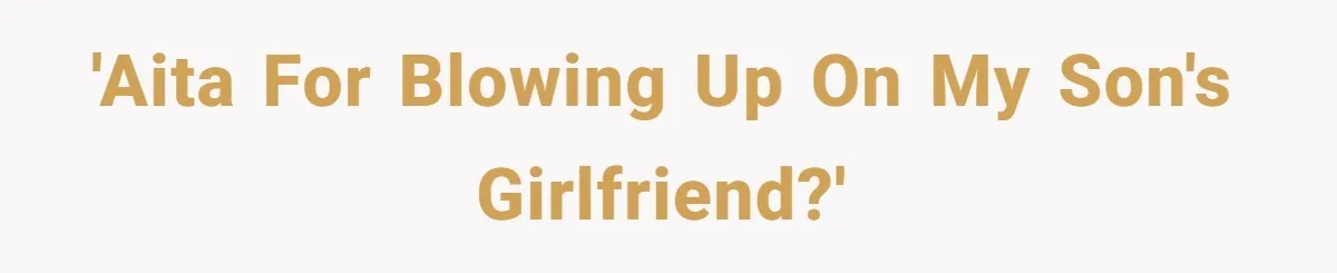 'AITA for blowing up on my son's girlfriend?'
