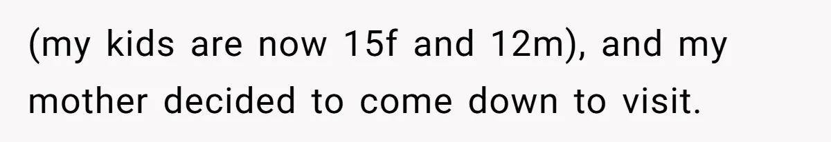 Family Can’t Agree Where Grandma Should Sleep, Son Refuses To Compromise (my kids are now 15f and 12m), and my mother decided to come down to visit.