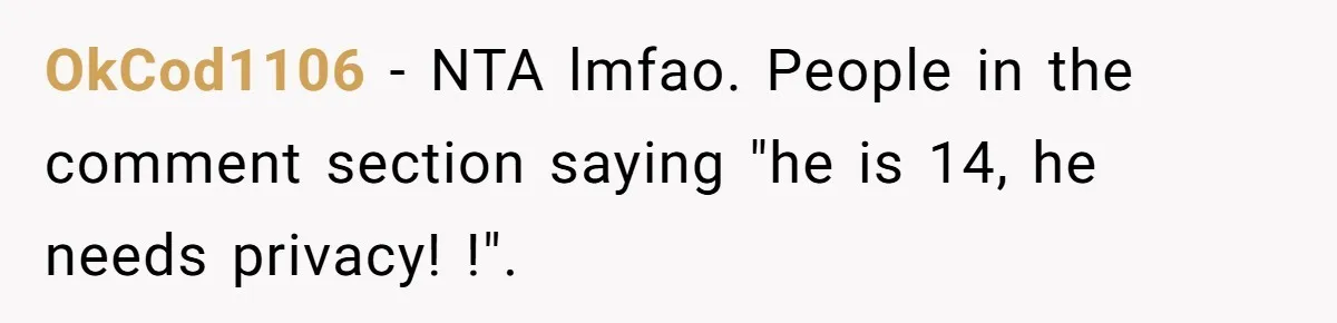 Family Can’t Agree Where Grandma Should Sleep, Son Refuses To Compromise OkCod1106 − NTA lmfao. People in the comment section saying "he is 14, he needs privacy! !".