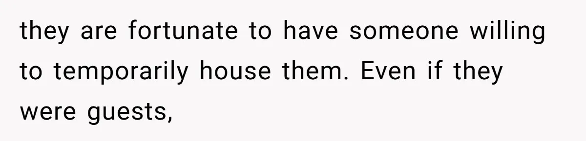 they are fortunate to have someone willing to temporarily house them. Even if they were guests,