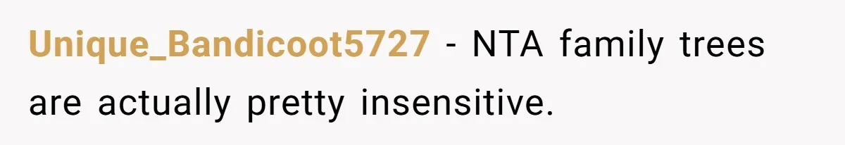 Unique_Bandicoot5727 − NTA family trees are actually pretty insensitive.