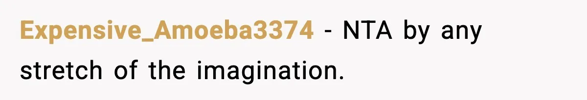 Expensive_Amoeba3374 − NTA by any stretch of the imagination.