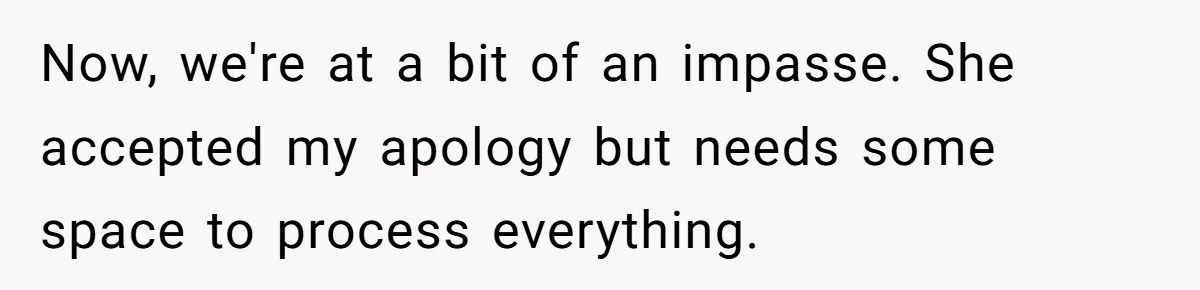 Why Mocking a Black Woman’s Wig Can Cut Much Deeper Than You Realize Now, we're at a bit of an impasse. She accepted my apology but needs some space to process everything.