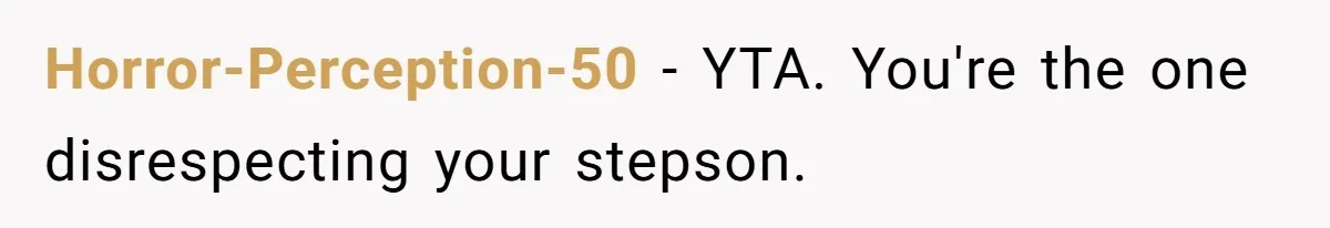 Horror-Perception-50 − YTA. You're the one disrespecting your stepson.