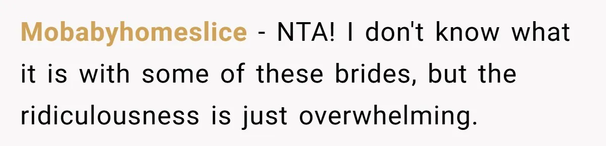 Teen Girl Cuts Off Sister After Being “Barely Not Invited” To Her Own Wedding Mobabyhomeslice − NTA! I don't know what it is with some of these brides, but the ridiculousness is just overwhelming.