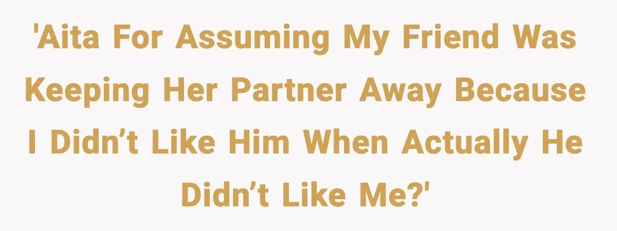 'AITA for assuming my friend was keeping her partner away because I didn’t like him when actually he didn’t like me?'