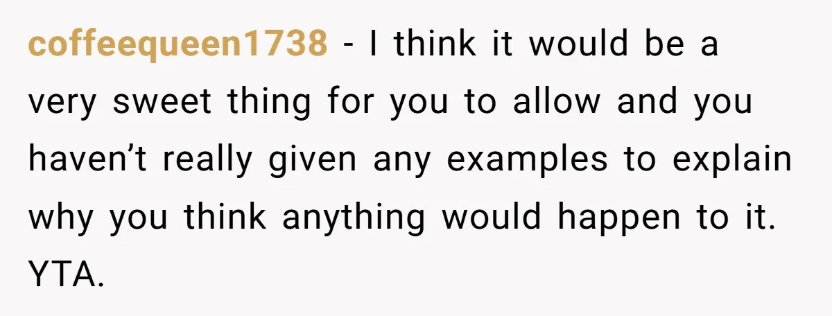 coffeequeen1738 − I think it would be a very sweet thing for you to allow and you haven’t really given any examples to explain why you think anything would happen...