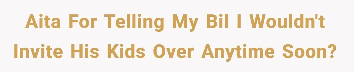 AITA for telling my BIL I wouldn't invite his kids over anytime soon?