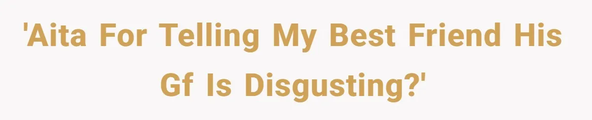 'AITA for telling my best friend his gf is disgusting?'