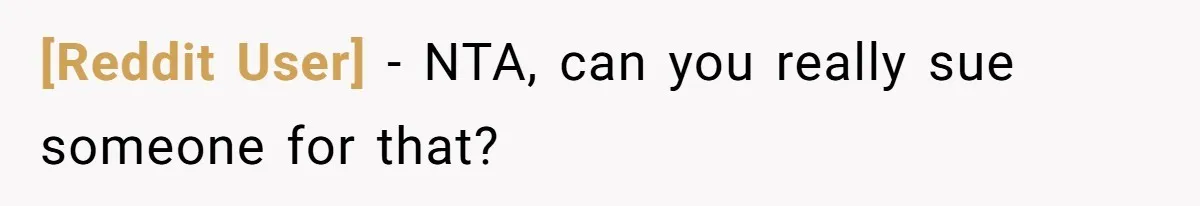 [Reddit User] − NTA, can you really sue someone for that?