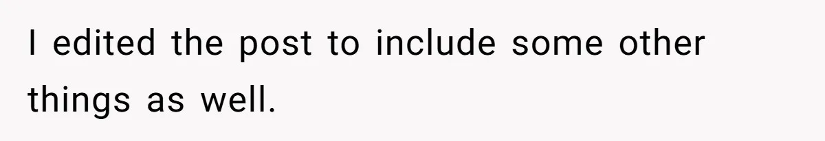 I edited the post to include some other things as well.