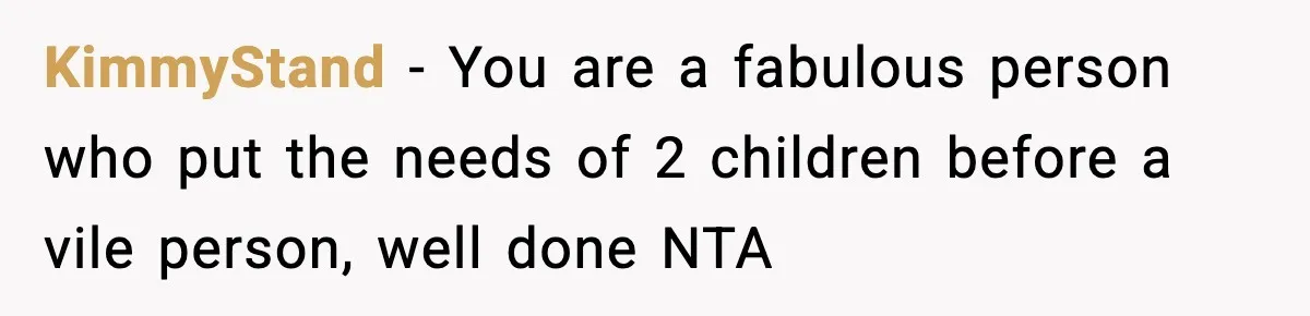 Woman Calls Out Sister’s Abusive Behavior, Leads To Custody Issues For Her Husband KimmyStand − You are a fabulous person who put the needs of 2 children before a vile person, well done NTA