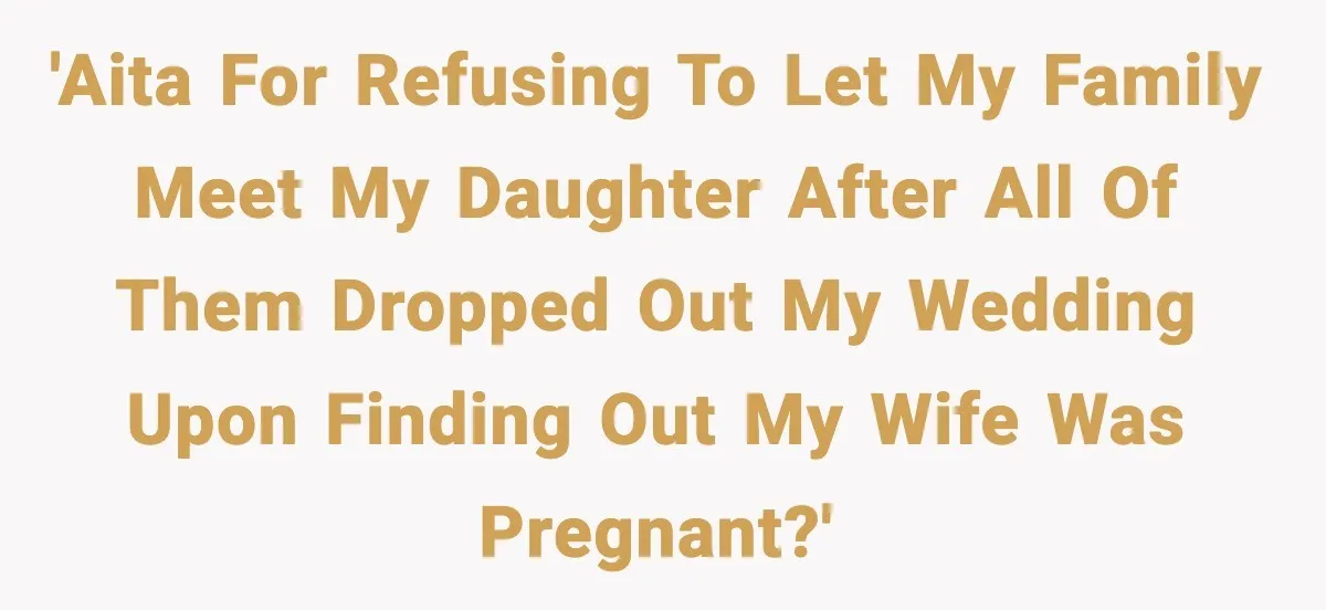 'AITA for refusing to let my family meet my daughter after all of them dropped out my wedding upon finding out my wife was pregnant?'
