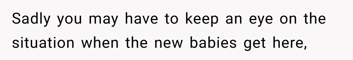 Man Refuses To Make Toys For Former Sister-In-Law After Her New Husband Calls His Gifts ‘Embarrassing’ Sadly you may have to keep an eye on the situation when the new babies get here,